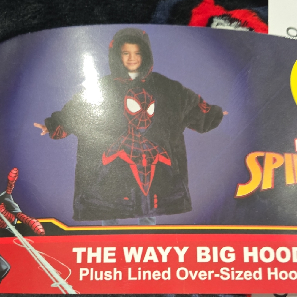 Marvel Spider-Man Black and Red Plush Hoodie